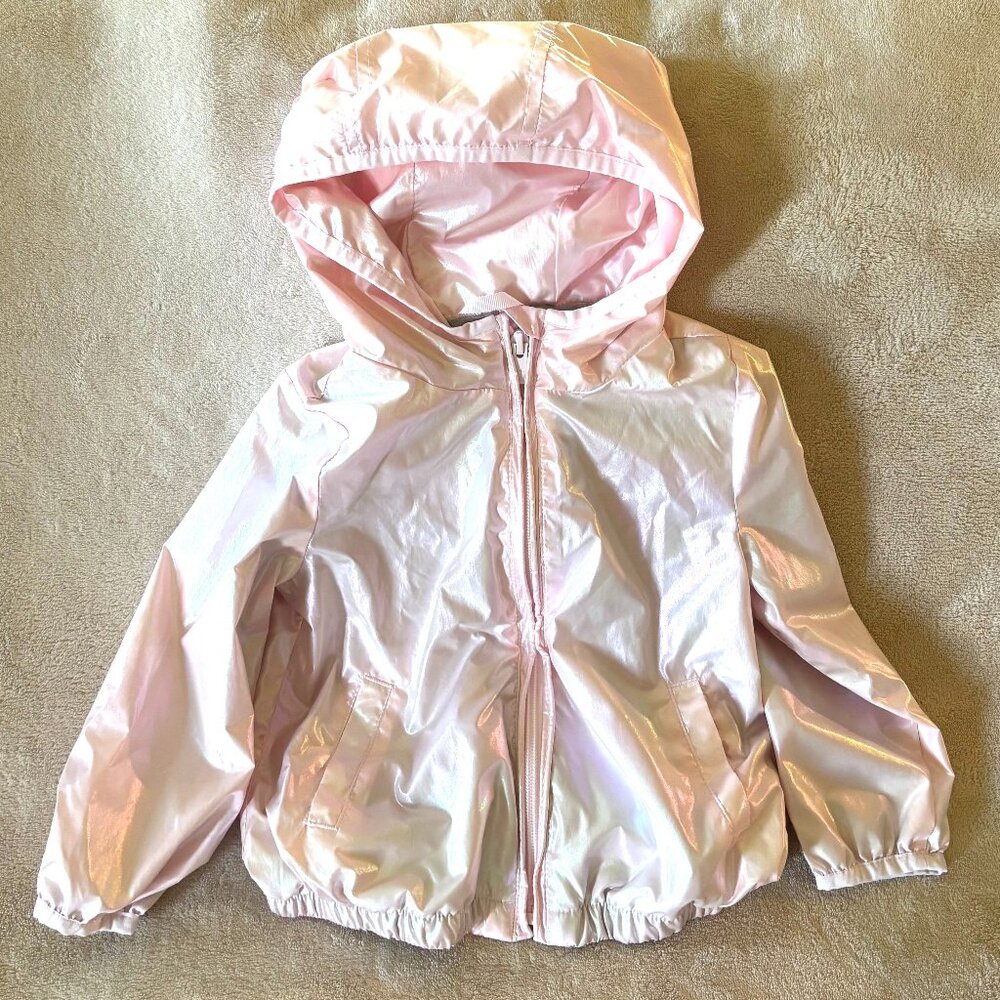 GAP SIZE TODDLER 3T Zippered Lightweight Hooded Jacket in color IRIDESCENT PINK